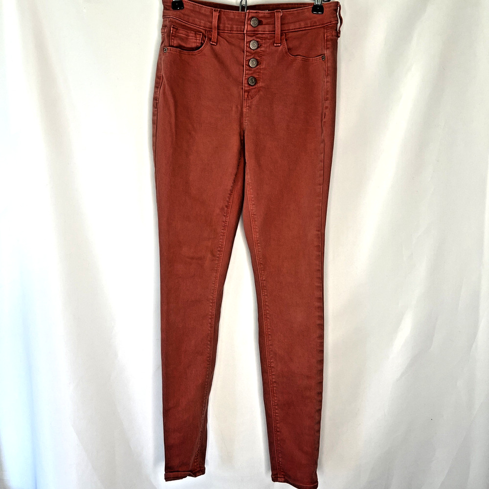 Old Navy High-Waisted Button-Fly Pop-Color Rockstar Super Skinny Jean Size 2